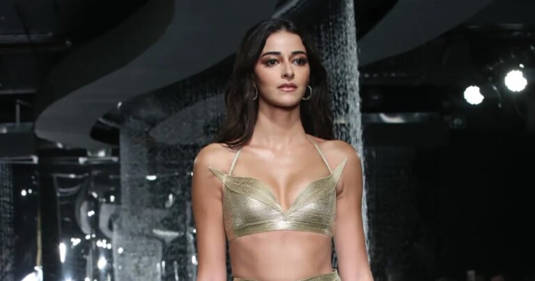 Ananya Panday shines in gold as she walks ramp at India Couture Week